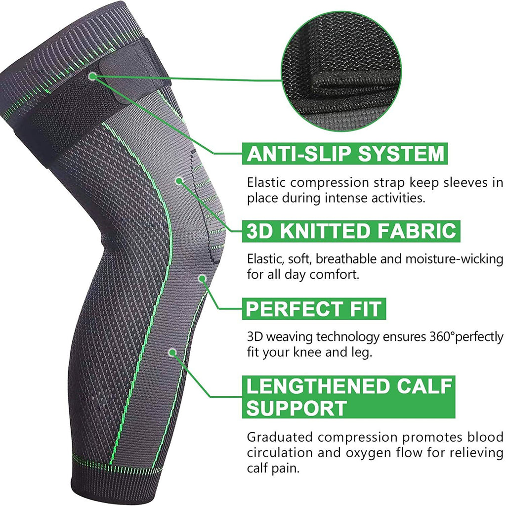 Leg Compression Sleeve Knee Brace Support Protector Arthritis Joint Pain Relief