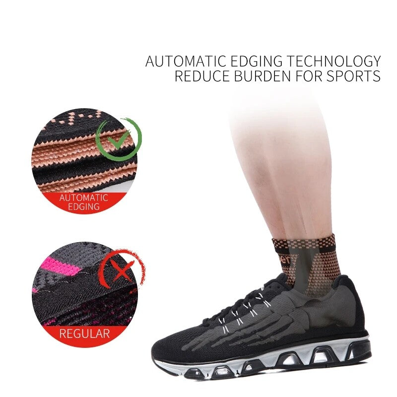 Copper Infused Ankle Brace Foot Support Compression Sleeve Sports Protectors Gym