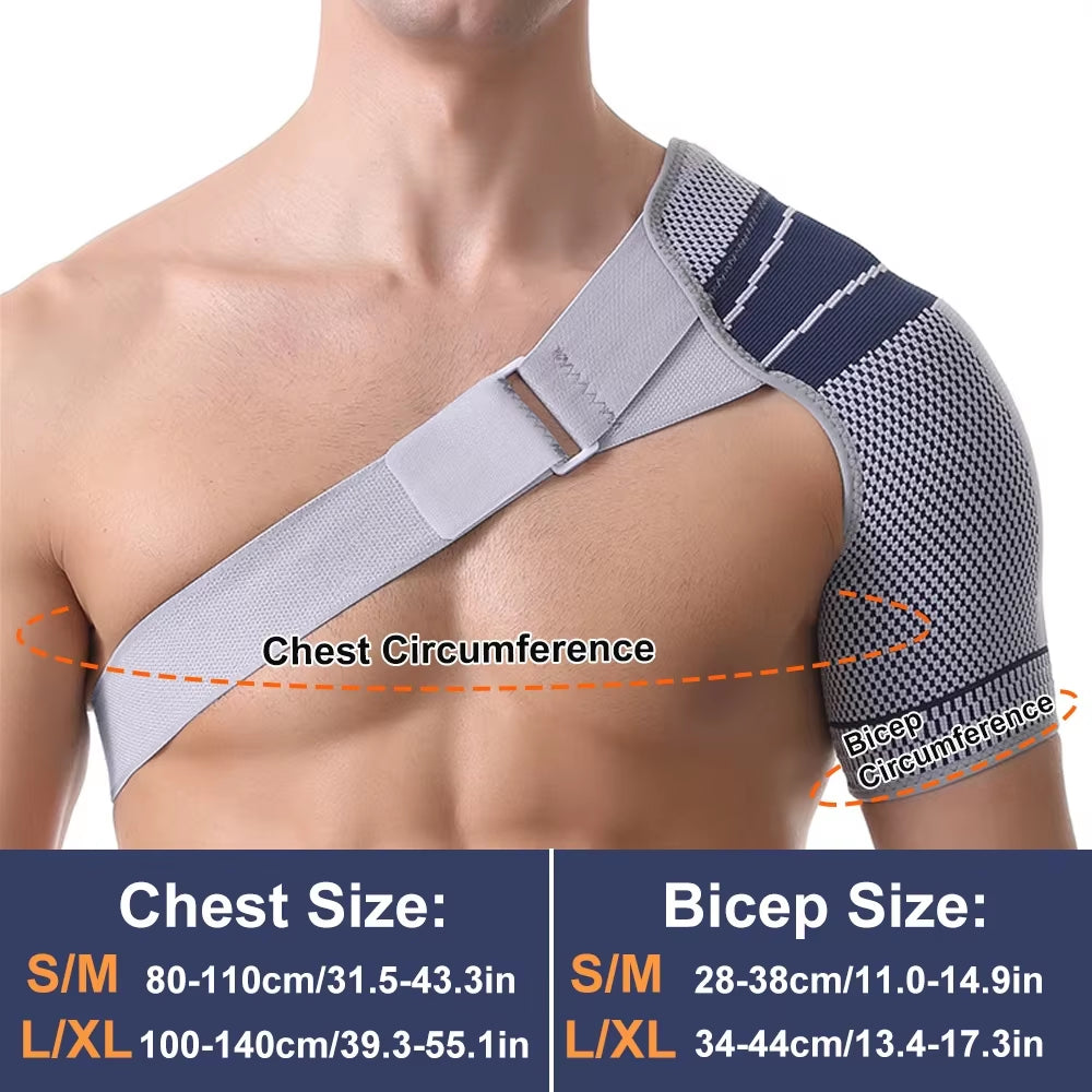1PCS Shoulder Brace for Men Women,Left Right Shoulder Support Stabilizer Compression Sleeve with Adjustable Strap