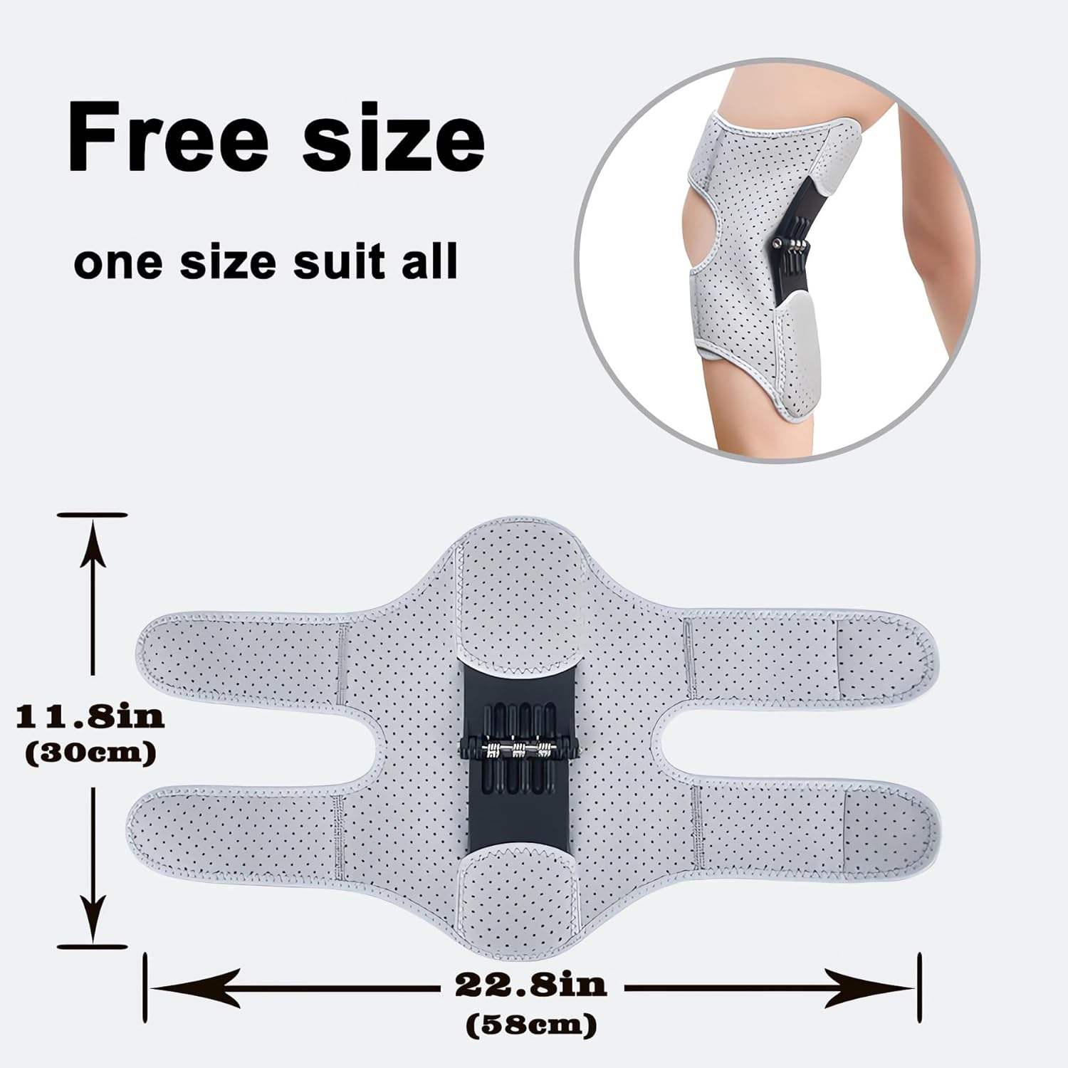 Non-Slip Joint Protection Booster Enhanced Spring-Loaded Knee Support Brace