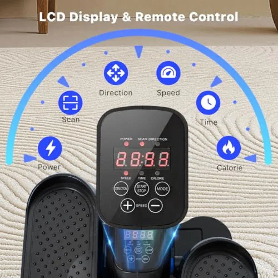 Under Desk Elliptical Machine Electric Ellipse Leg Exerciser with Remote Control 12 Speed Levels Seated Pedal Exerciser for Sen