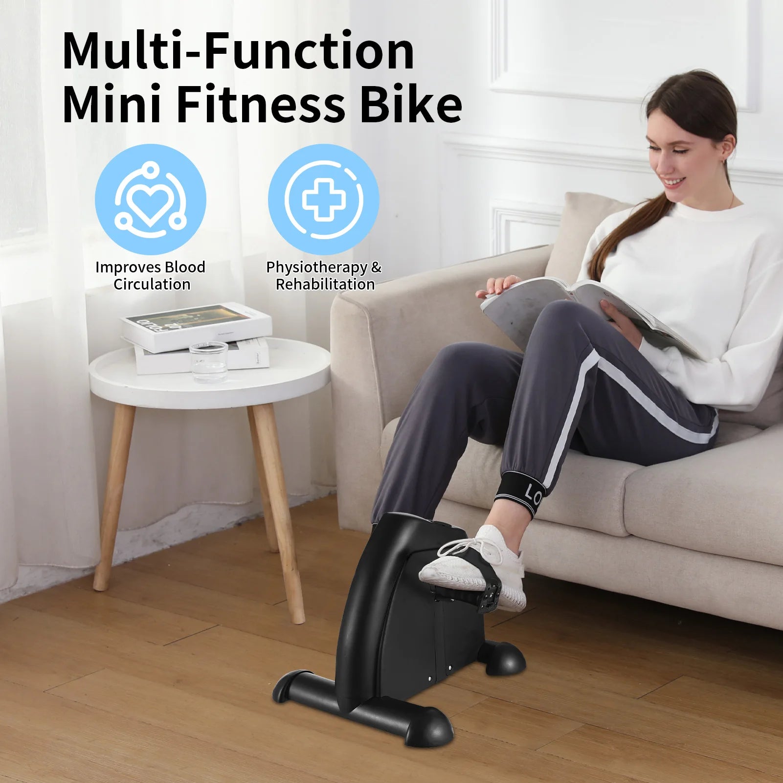 Pedal Exerciser Under Desk Bike for Home and Office Mini Bike for Rehabilitation Hand / Leg Exerciser While Sitting Seated Pedal