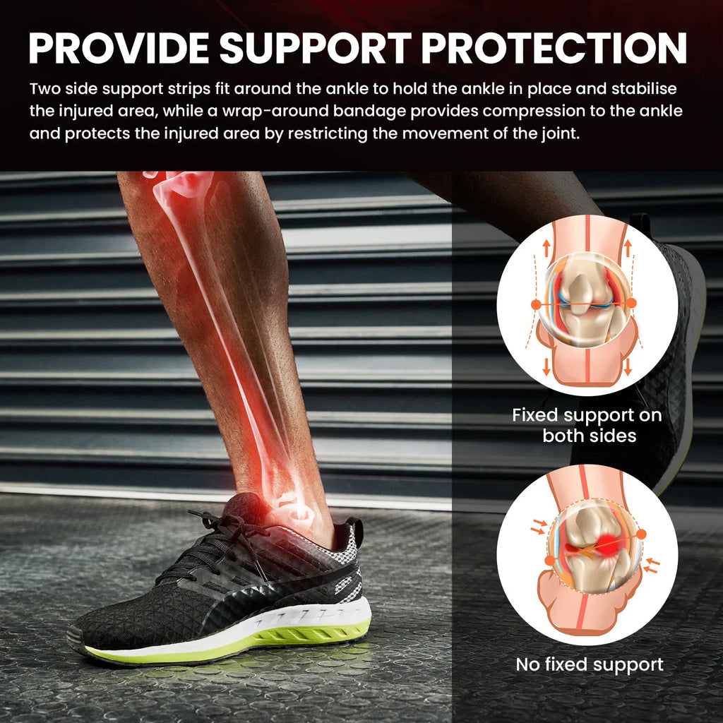 Unisex Ankle Orthosi Bracket Elastane Foot Stabilizer with Protective Rotary Ankle Strap for Injury Recovery Ankle Brace Support