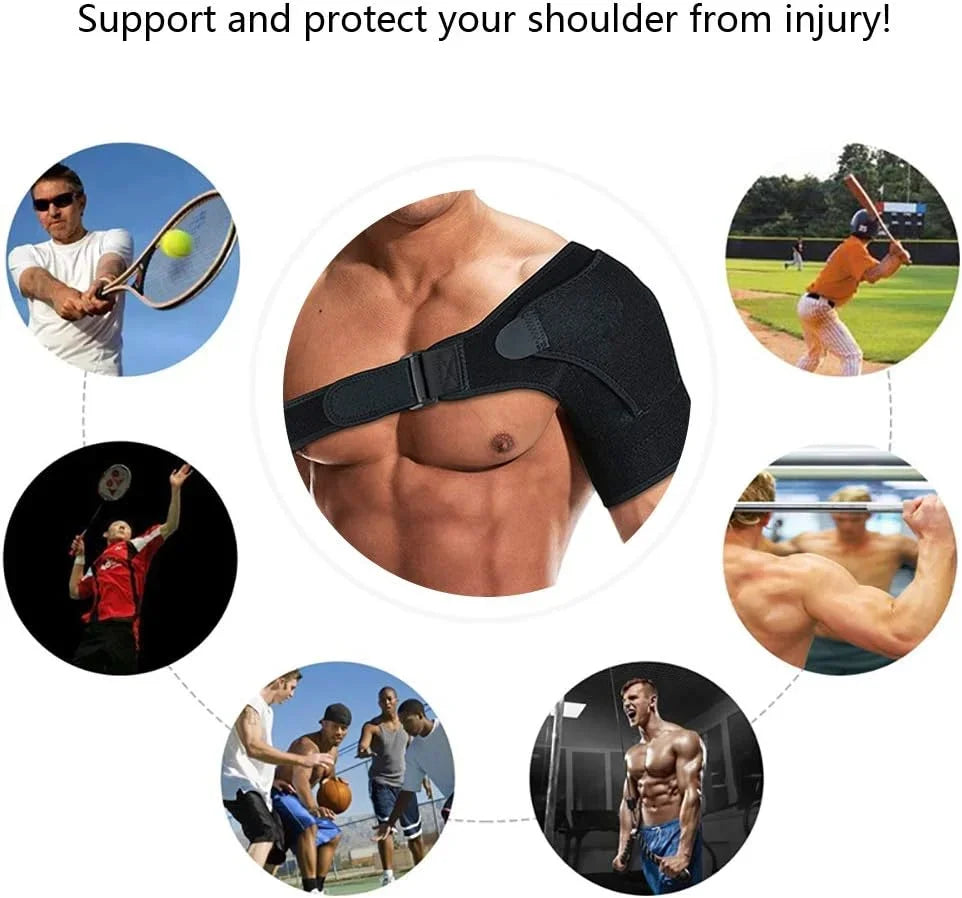 Shoulder Support Brace with Pressure Pad for Men Women, Adjustable Shoulder Brace for Torn Rotator Cuff, Tendonitis, Dislocation