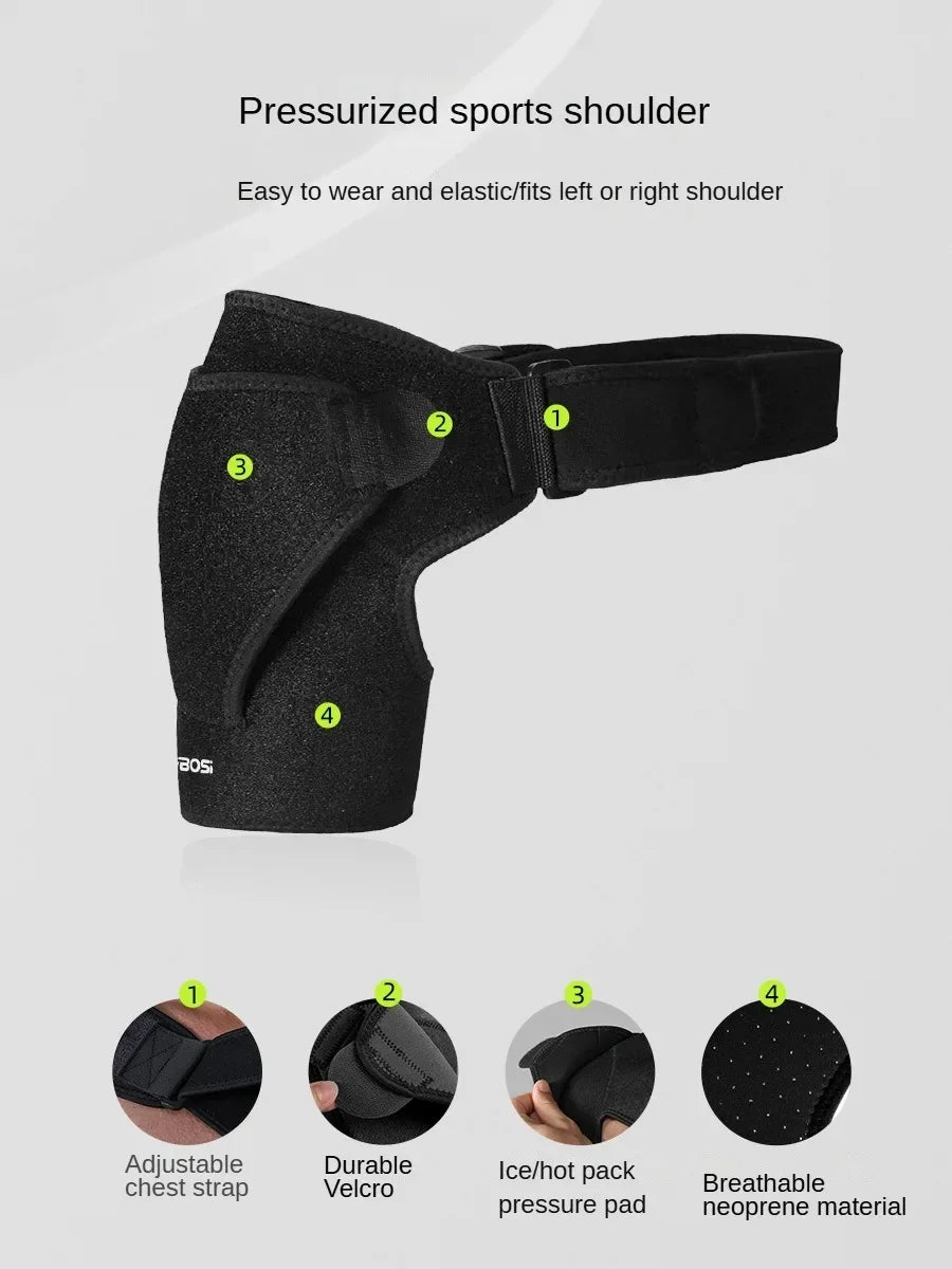 Shoulder Support Brace with Pressure Pad for Men Women, Adjustable Shoulder Brace for Torn Rotator Cuff, Tendonitis, Dislocation