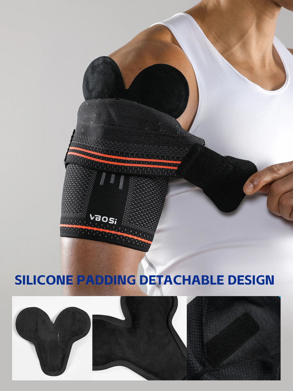 Adjustable Shoulder Support Brace for Women Men with Detachable Silicone Padding Compression Sleeve for Rotator Cuff Injury