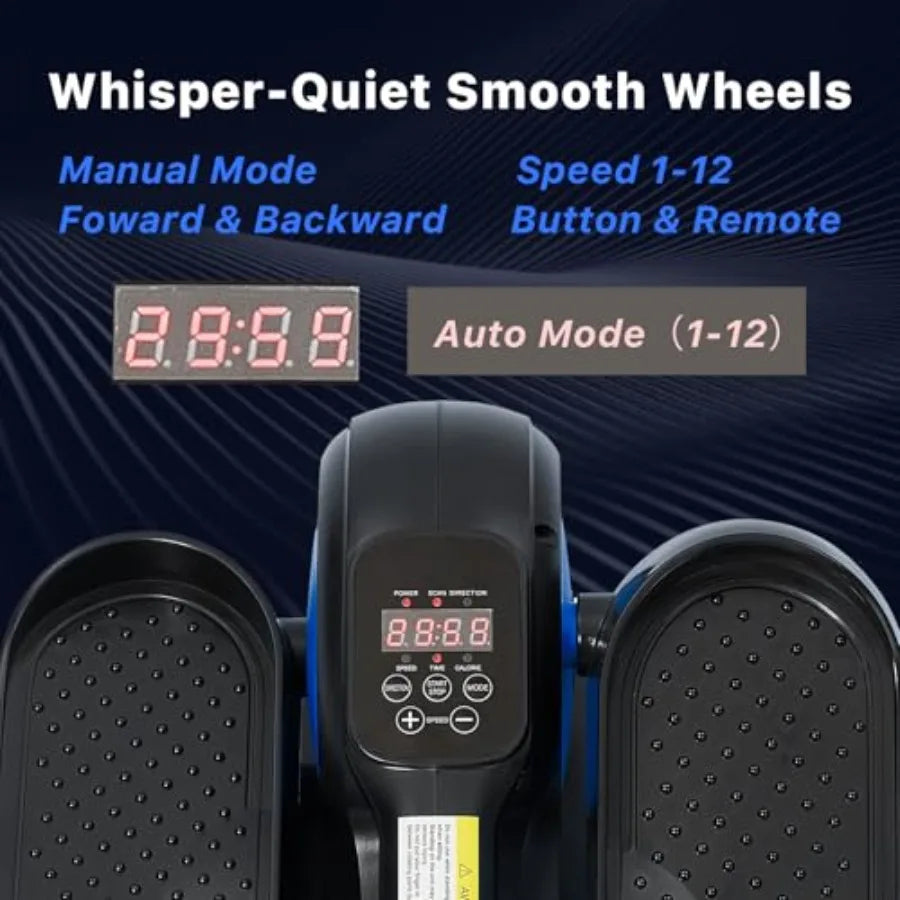 Under Desk Elliptical Machine Electric Ellipse Leg Exerciser with Remote Control 12 Speed Levels Seated Pedal Exerciser for Sen