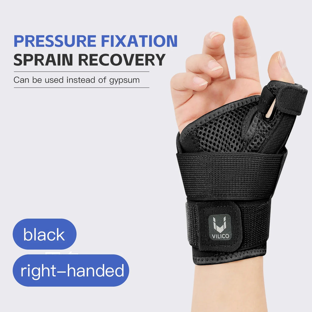 Flexible Splint Wrist Thumb Support Brace for Tendonitis Arthritis Breathable Thumb Protector Guard Fits Right and Left Hand AB044-black
