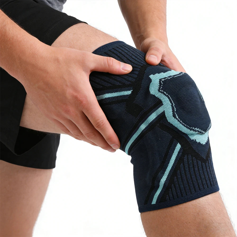 Compression Stabilizing Knee Brace for Soccer/Hiking - Anti-Slip Knee Sleeve with Patella Gel Pad for Patella & Meniscus Support