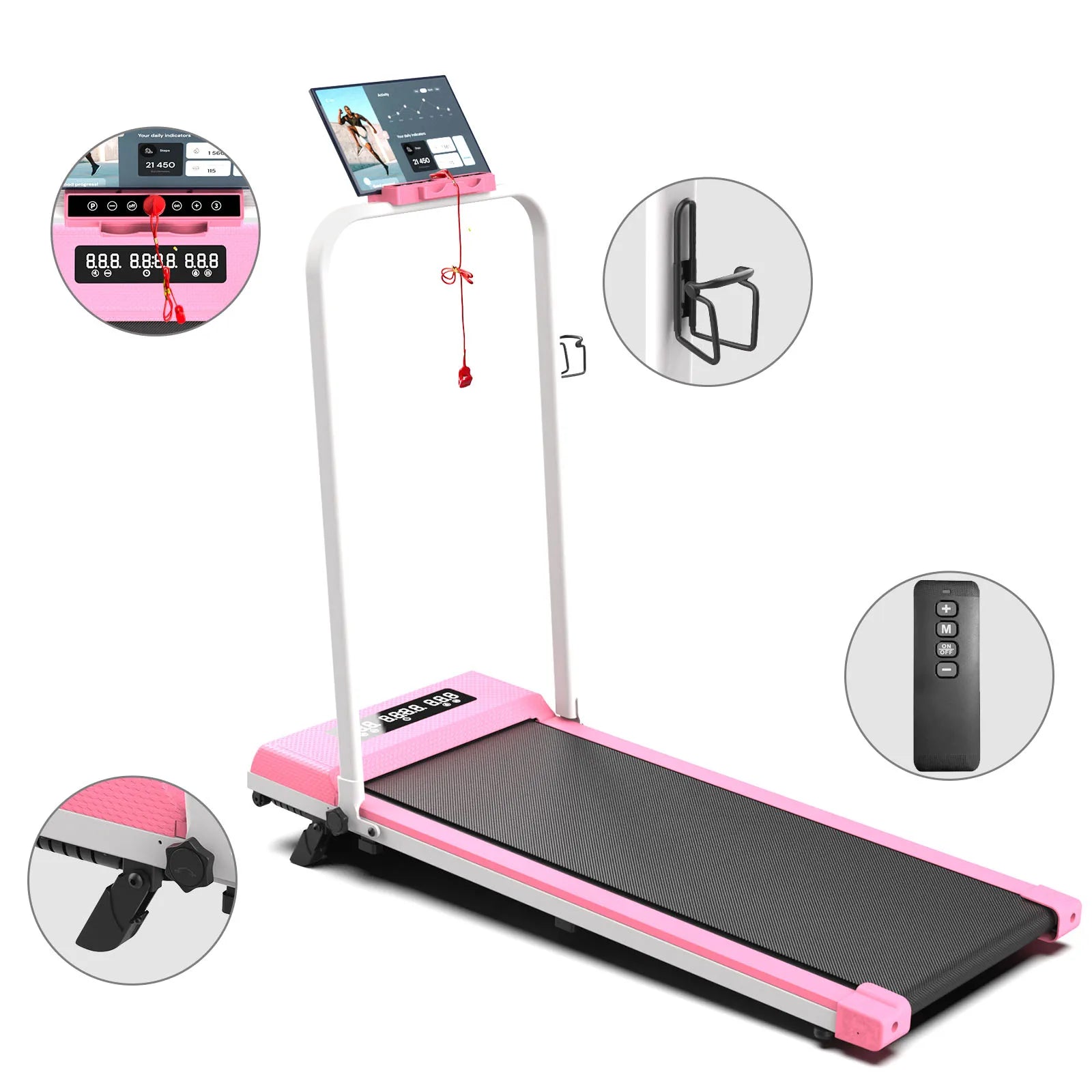 Incline Foldable Walking Pad Treadmills for Home Use Manual Incline Under Desk Compact Treadmill with Fit Show APP