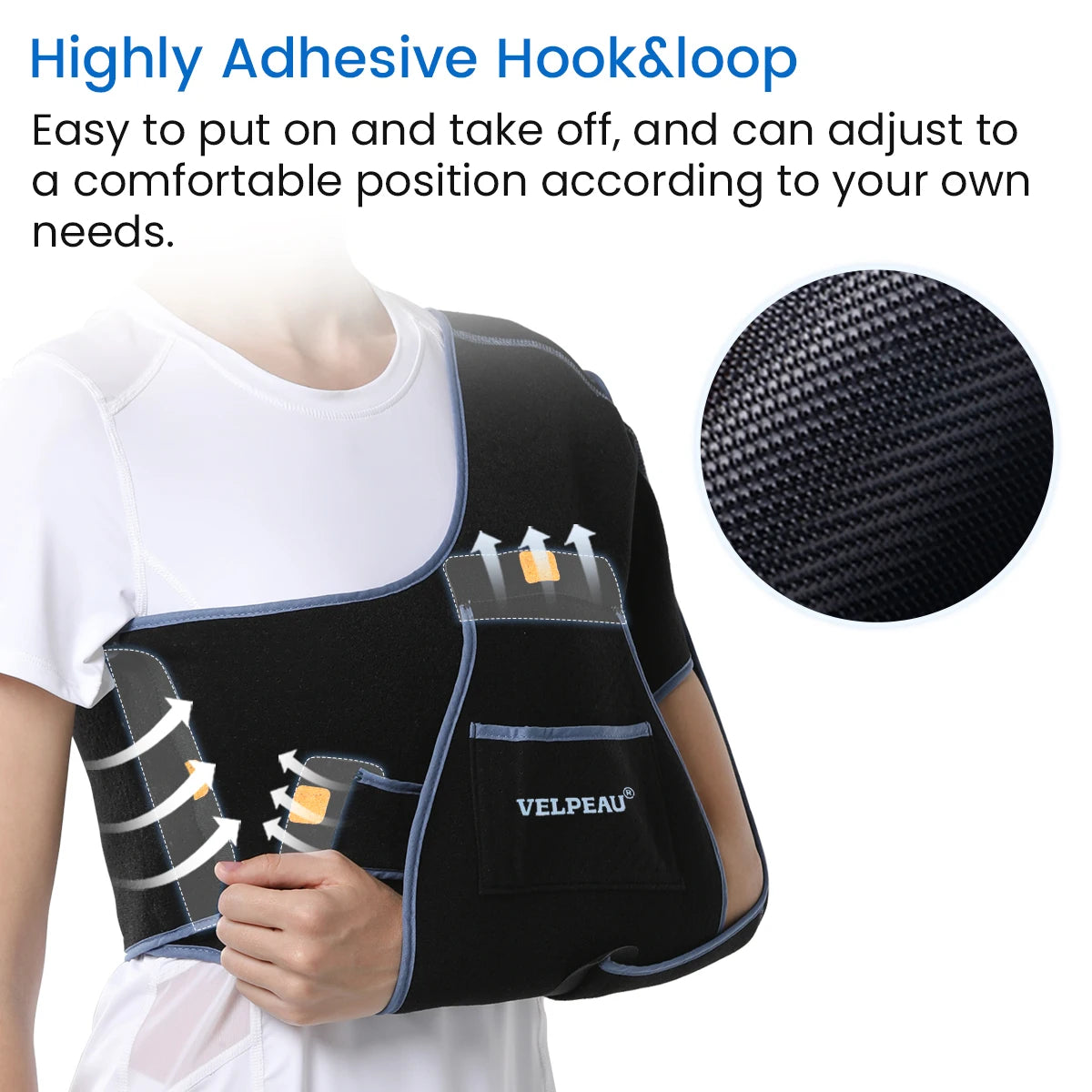 VELPEAU Arm Sling for Elbow Injury, Forearm Fracture and Shoulder Dislocation, Breathable Shoulder Immobilizer Fits Both Arms