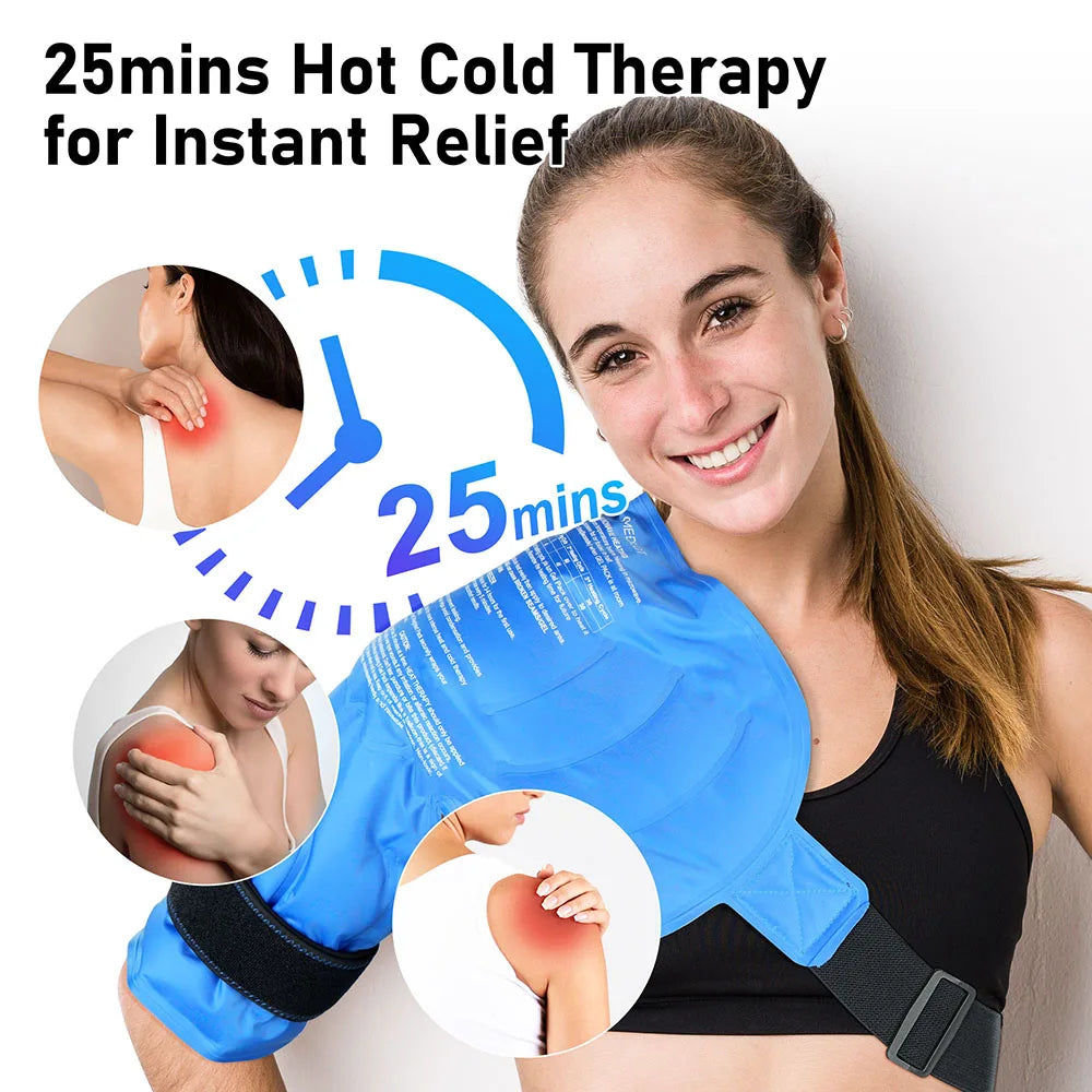 Shoulder Ice Pack Wrap, Hot Cold Therapy Support Brace for Shoulder Pain Relief, shoulder protector with ice Compress