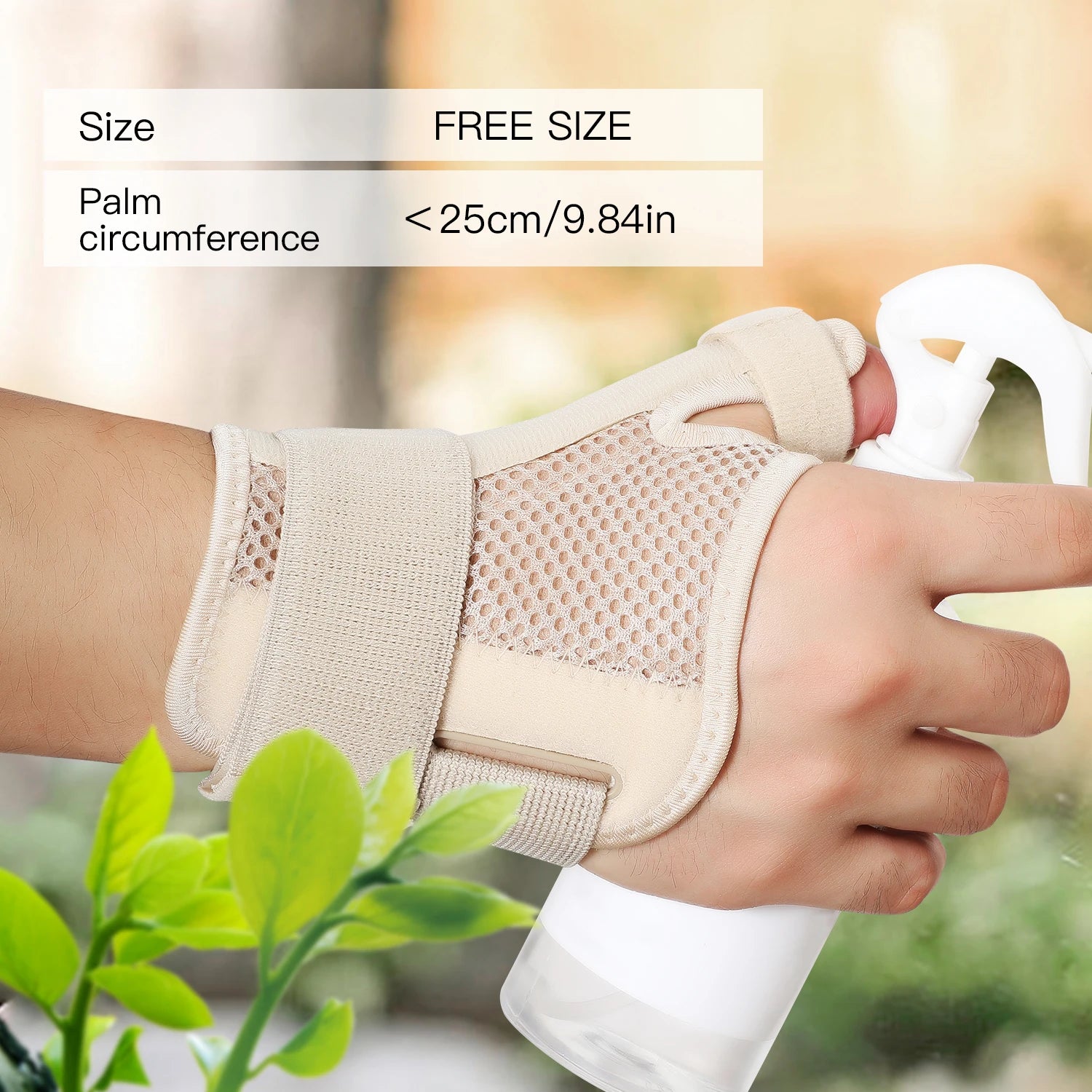 Flexible Splint Wrist Thumb Support Brace for Tendonitis Arthritis Breathable Thumb Protector Guard Fits Right and Left Hand AB044-black