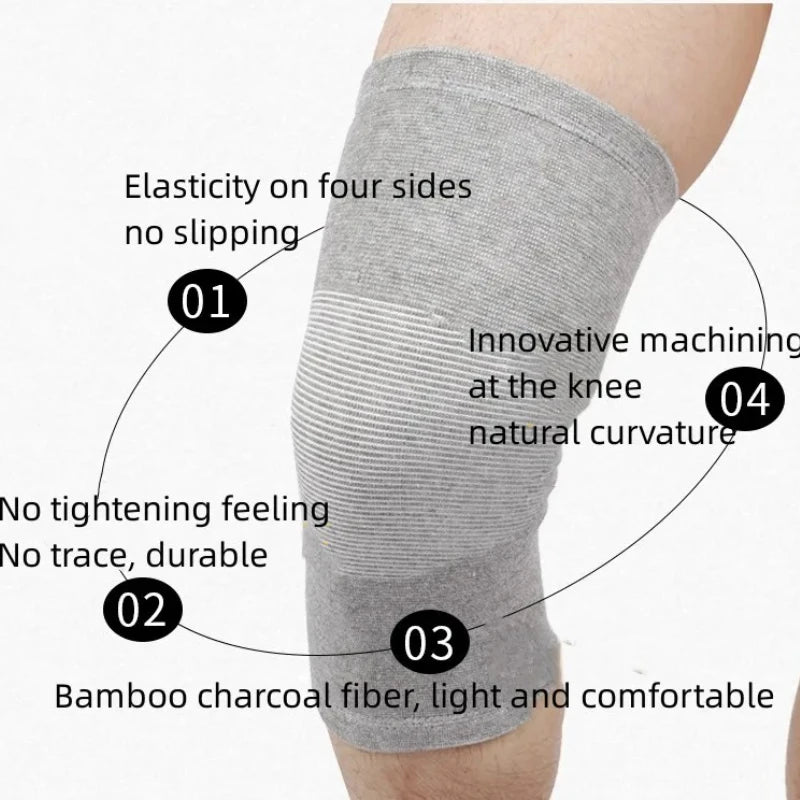 Professional Protection Breathable Bamboo Sports Knee Brace Running Compression Warm Knee Sleeve Pads,pain Relief From Illness