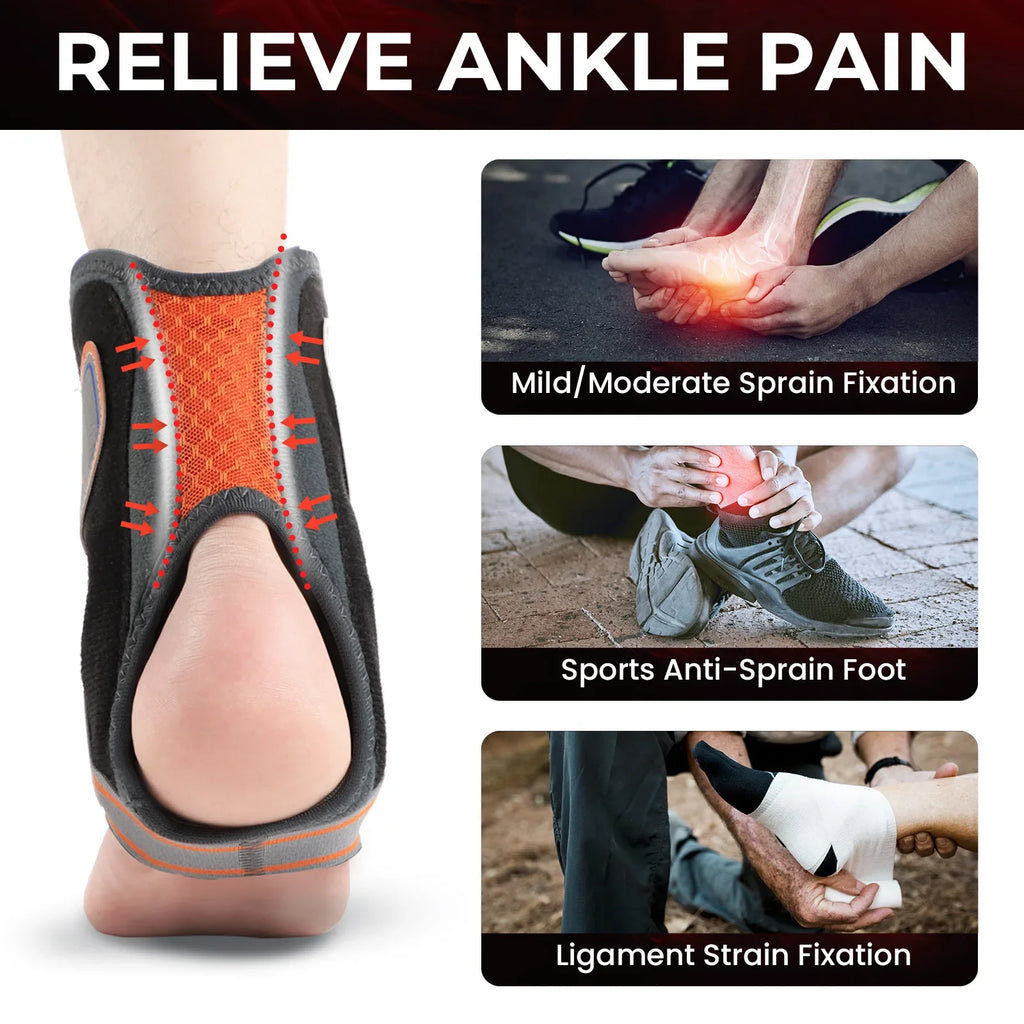 Unisex Ankle Orthosi Bracket Elastane Foot Stabilizer with Protective Rotary Ankle Strap for Injury Recovery Ankle Brace Support