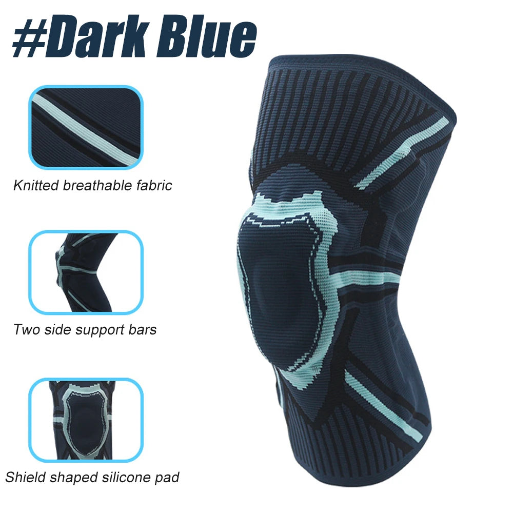 Compression Stabilizing Knee Brace for Soccer/Hiking - Anti-Slip Knee Sleeve with Patella Gel Pad for Patella & Meniscus Support