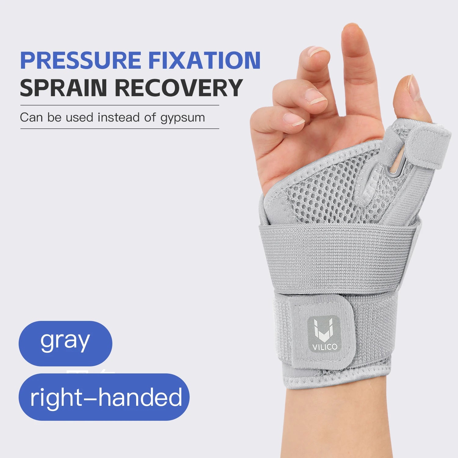 Flexible Splint Wrist Thumb Support Brace for Tendonitis Arthritis Breathable Thumb Protector Guard Fits Right and Left Hand AB044-black