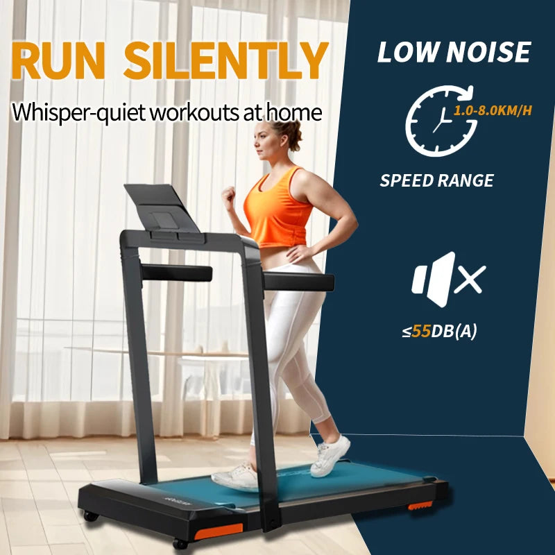Home Use Foldable Under Desk Treadmill Machine Incline Walking Pad With Electric Motor LED Display LED Screen