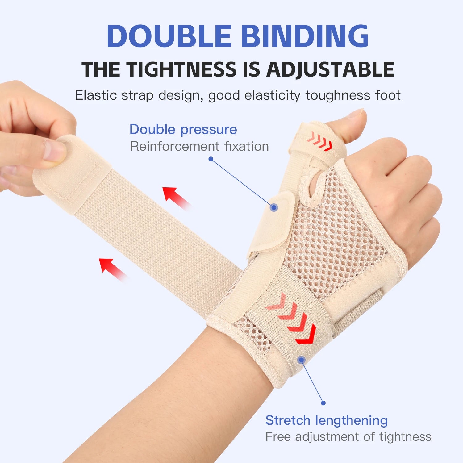 Flexible Splint Wrist Thumb Support Brace for Tendonitis Arthritis Breathable Thumb Protector Guard Fits Right and Left Hand AB044-black