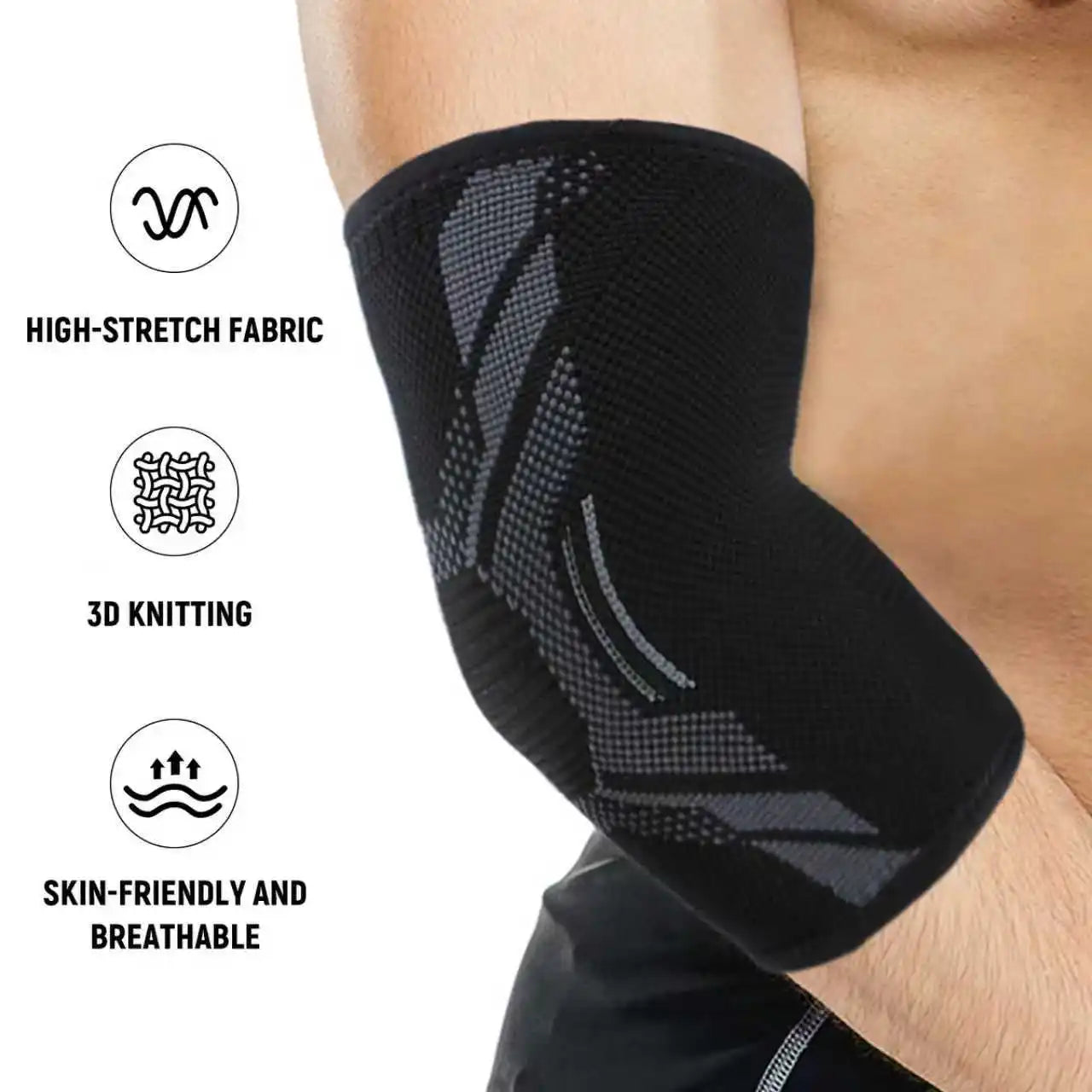1pc Nylon Elbow Compression Sleeve, Elastic Tennis Elbow Braces For Tendonitis, Arm Supports Golfer Elbow Support