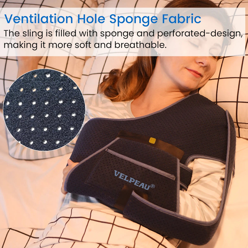 VELPEAU Arm Sling for Elbow Injury, Forearm Fracture and Shoulder Dislocation, Breathable Shoulder Immobilizer Fits Both Arms