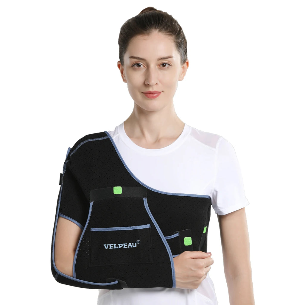 VELPEAU Arm Sling for Elbow Injury, Forearm Fracture and Shoulder Dislocation, Breathable Shoulder Immobilizer Fits Both Arms