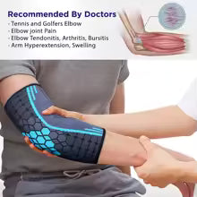 1Pcs Elbow Compression Sleeve for Men and Women, Support Tennis Golfer Elbow Relief Tendonitis Arthritis, Reduce Joint Pain