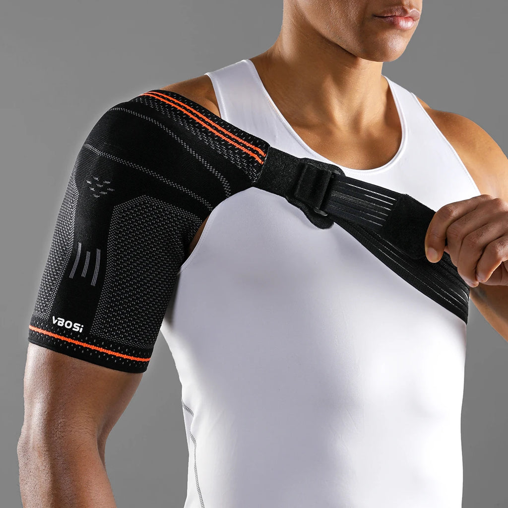 Adjustable Shoulder Support Brace for Women Men with Detachable Silicone Padding Compression Sleeve for Rotator Cuff Injury