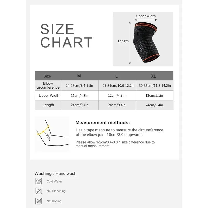 VBOSI 1pc 3D Knitted Elastic Unisex Elbow Support Arm Sleeves with Gel Pads Ergonomic Breathable Design for Women And Men