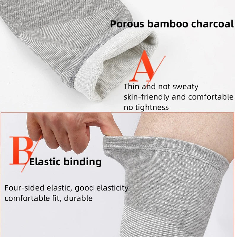 Professional Protection Breathable Bamboo Sports Knee Brace Running Compression Warm Knee Sleeve Pads,pain Relief From Illness