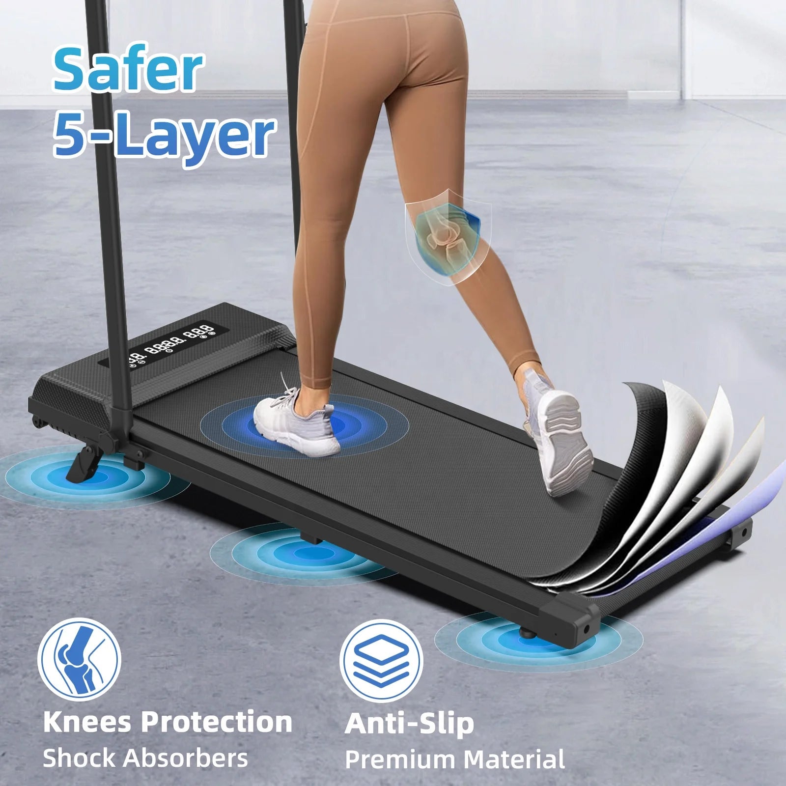 Portable High Quality Under Table Treadmill for Home with Incline Gym Exercise LED Display Foldable Walking Pad Treadmill