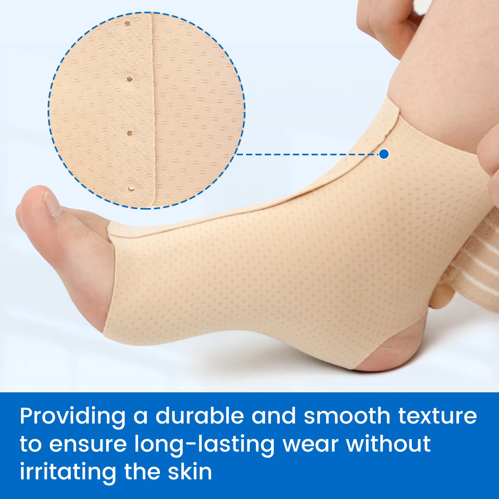 VELPEAU Ankle Compression Sleeve for Achilles Tendinitis and Plantar Fasciitis, Adjustable Ankle Support Universal for Both Feet