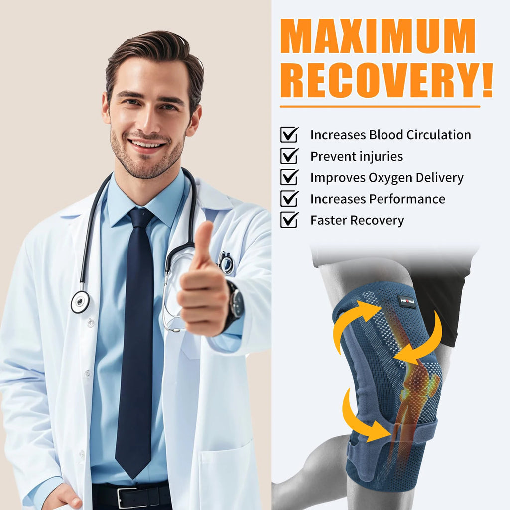 NEENCA Knee Brace with Patella Pad & Side Stabilizers,Knee Compression Sleeve Support for Women and Men ACL/PCL, Running Sports