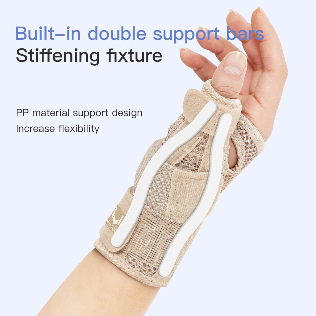 Flexible Splint Wrist Thumb Support Brace for Tendonitis Arthritis Breathable Thumb Protector Guard Fits Right and Left Hand AB044-black