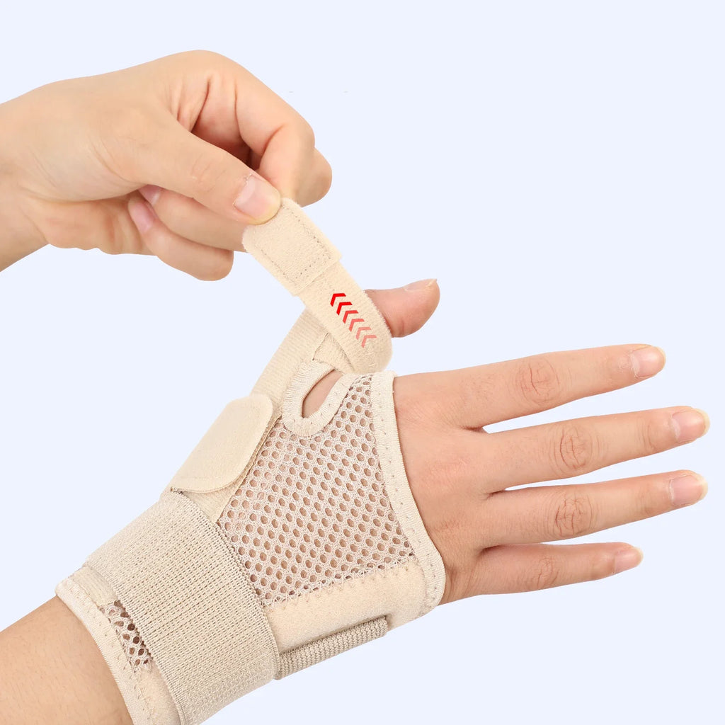 Flexible Splint Wrist Thumb Support Brace for Tendonitis Arthritis Breathable Thumb Protector Guard Fits Right and Left Hand AB044-black