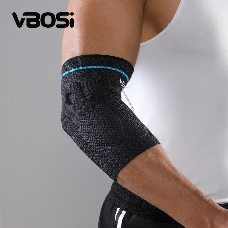 VBOSI 1pc 3D Knitted Elastic Unisex Elbow Support Arm Sleeves with Gel Pads Ergonomic Breathable Design for Women And Men