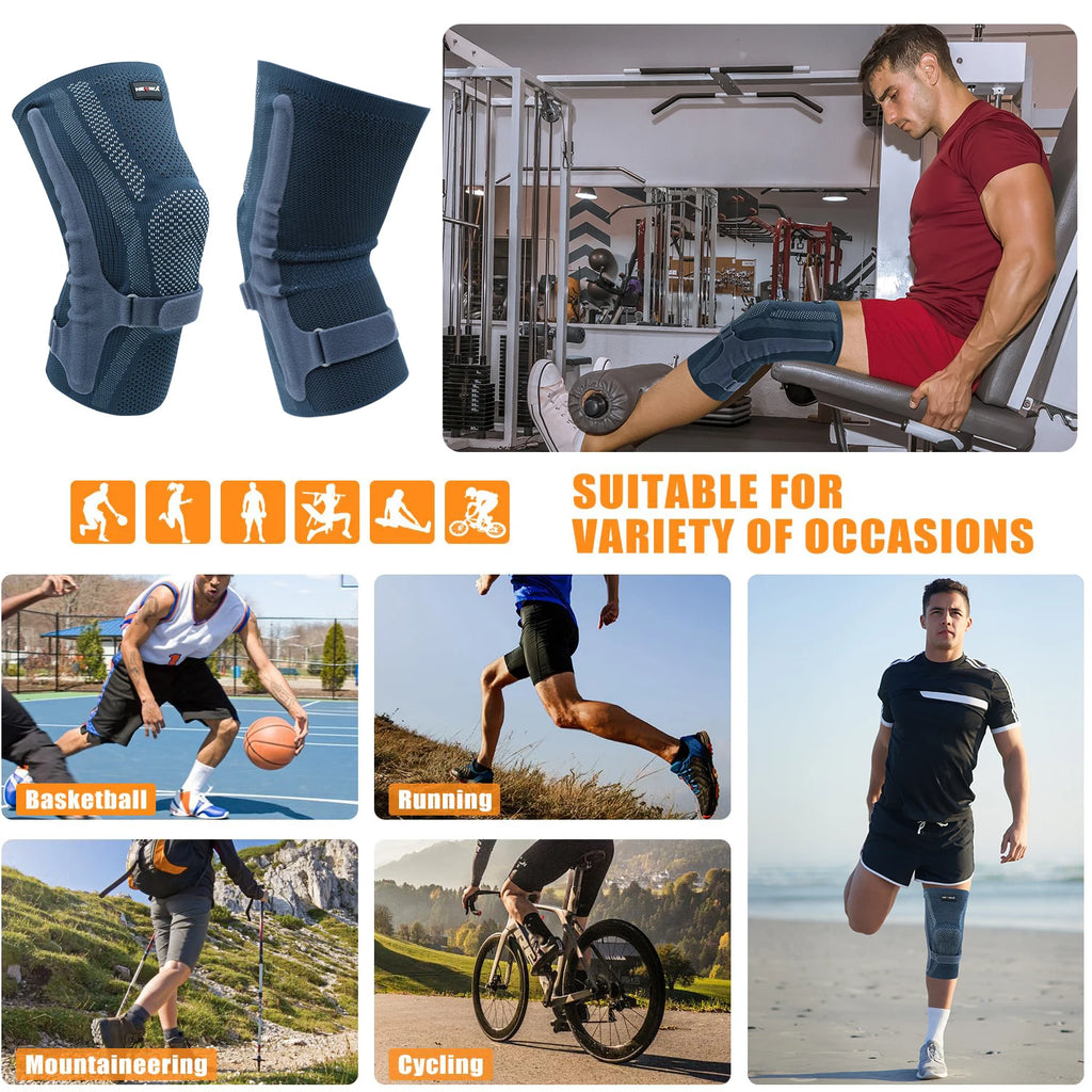 NEENCA Knee Brace with Patella Pad & Side Stabilizers,Knee Compression Sleeve Support for Women and Men ACL/PCL, Running Sports