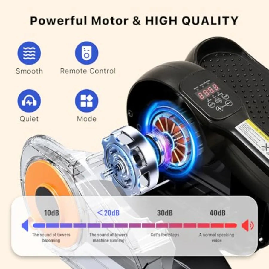 Under Desk Elliptical Machine Electric Ellipse Leg Exerciser with Remote Control 12 Speed Levels Seated Pedal Exerciser for Sen
