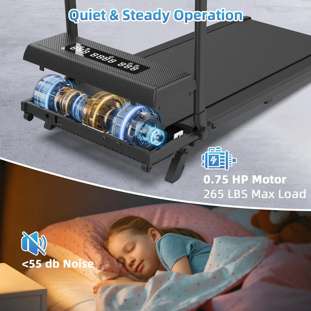Portable High Quality Under Table Treadmill for Home with Incline Gym Exercise LED Display Foldable Walking Pad Treadmill