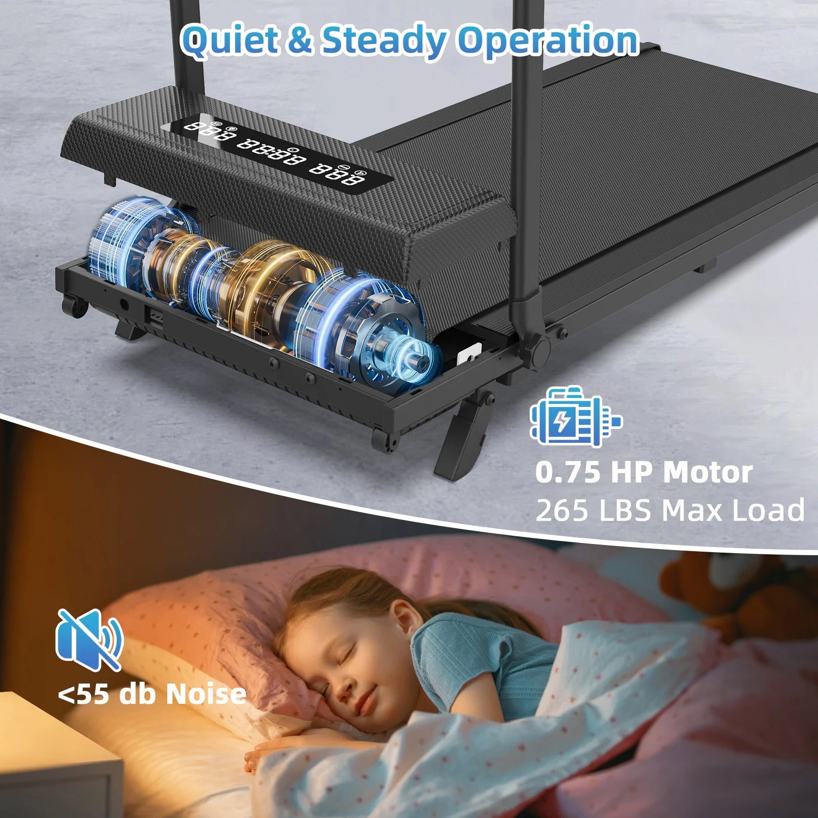Portable High Quality Under Table Treadmill for Home with Incline Gym Exercise LED Display Foldable Walking Pad Treadmill